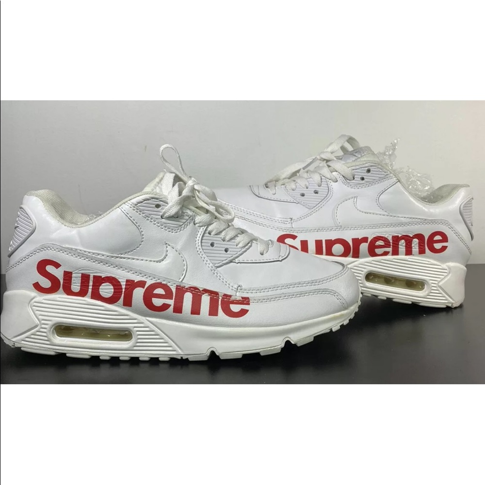 Supreme White and Red Men's Sneakers